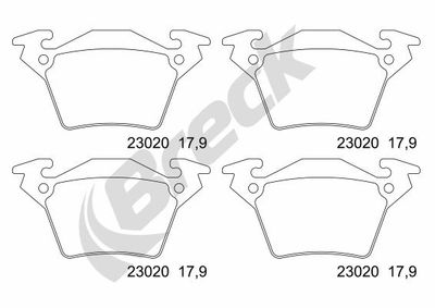 230200070400 BRECK Комплект тормозных колодок, дисковый тормоз