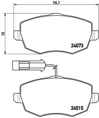 P23127 BREMBO Комплект тормозных колодок, дисковый тормоз