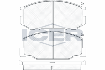 180500 ICER Комплект тормозных колодок, дисковый тормоз
