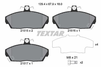 2151503 TEXTAR Комплект тормозных колодок, дисковый тормоз