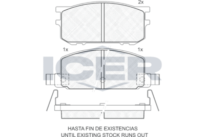 180308 ICER Комплект тормозных колодок, дисковый тормоз