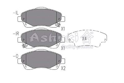 T11258 ASHUKI by Palidium Комплект тормозных колодок, дисковый тормоз