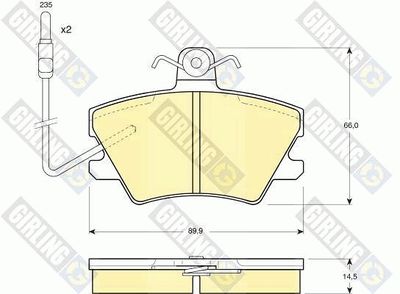 6109681 GIRLING Комплект тормозных колодок, дисковый тормоз