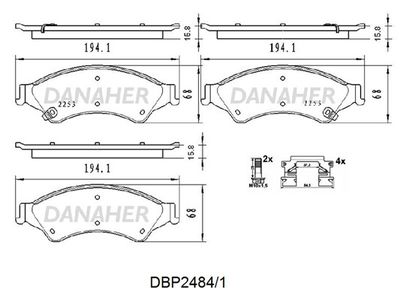 DBP24841 DANAHER Комплект тормозных колодок, дисковый тормоз