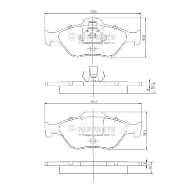 J3603065 NIPPARTS Комплект тормозных колодок, дисковый тормоз