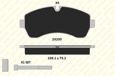 2920020724 KALE Комплект тормозных колодок, дисковый тормоз