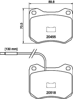 8DB355029201 HELLA Комплект тормозных колодок, дисковый тормоз