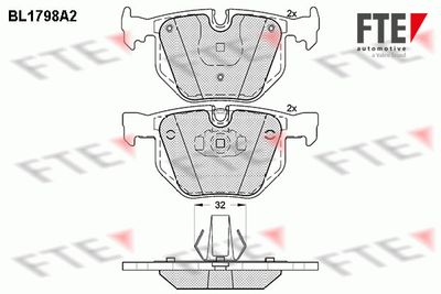 BL1798A2 FTE Комплект тормозных колодок, дисковый тормоз