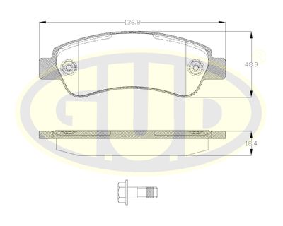 GBP880129 G.U.D. Комплект тормозных колодок, дисковый тормоз