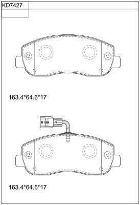 KD7427 ASIMCO Комплект тормозных колодок, дисковый тормоз