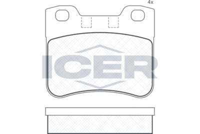 180788204 ICER Комплект тормозных колодок, дисковый тормоз