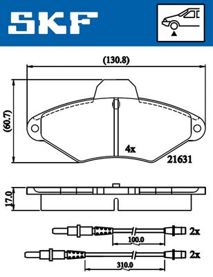 VKBP80601E SKF Комплект тормозных колодок, дисковый тормоз