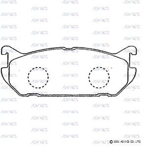 SN627 ADVICS Комплект тормозных колодок, дисковый тормоз