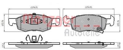 1170859 METZGER Комплект тормозных колодок, дисковый тормоз