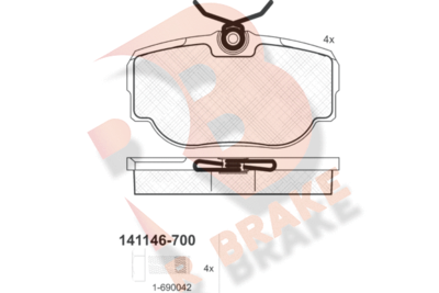 RB1146700 R BRAKE Комплект тормозных колодок, дисковый тормоз