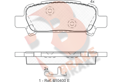 RB1736 R BRAKE Комплект тормозных колодок, дисковый тормоз