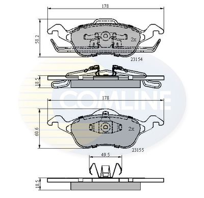 CBP0490 COMLINE Комплект тормозных колодок, дисковый тормоз