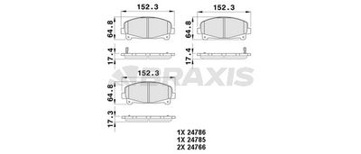 AB0482 BRAXIS Комплект тормозных колодок, дисковый тормоз