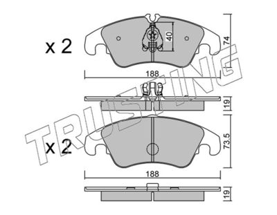 7916 TRUSTING Комплект тормозных колодок, дисковый тормоз