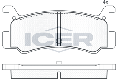 180621 ICER Комплект тормозных колодок, дисковый тормоз