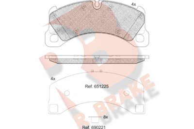 RB2206 R BRAKE Комплект тормозных колодок, дисковый тормоз