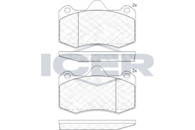 182009 ICER Комплект тормозных колодок, дисковый тормоз