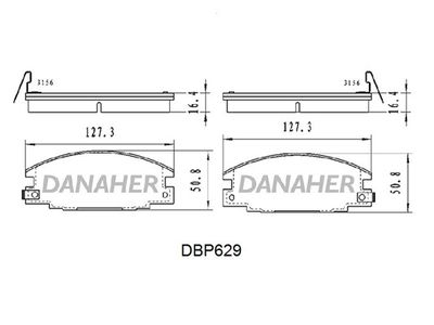 DBP629 DANAHER Комплект тормозных колодок, дисковый тормоз