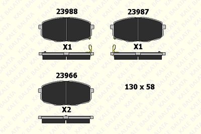 2396616405 KALE Комплект тормозных колодок, дисковый тормоз