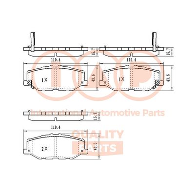 70416035 IAP QUALITY PARTS Комплект тормозных колодок, дисковый тормоз