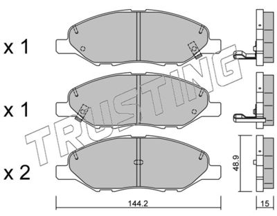 8270 TRUSTING Комплект тормозных колодок, дисковый тормоз