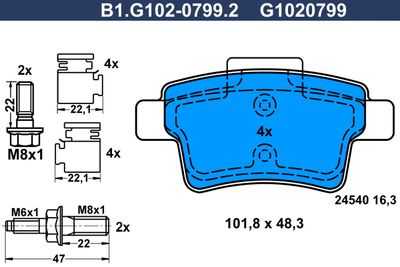 B1G10207992 GALFER Комплект тормозных колодок, дисковый тормоз