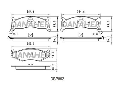 DBP892 DANAHER Комплект тормозных колодок, дисковый тормоз