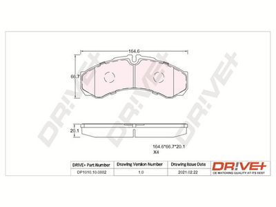 DP1010100882 Dr!ve+ Комплект тормозных колодок, дисковый тормоз