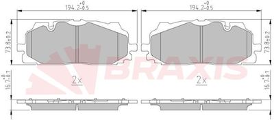 AA0666 BRAXIS Комплект тормозных колодок, дисковый тормоз