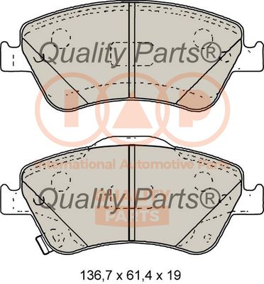 70417196 IAP QUALITY PARTS Комплект тормозных колодок, дисковый тормоз