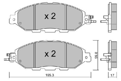 BPNI1008 AISIN Комплект тормозных колодок, дисковый тормоз