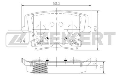 BS2429 ZEKKERT Комплект тормозных колодок, дисковый тормоз