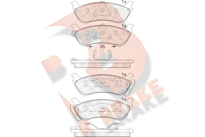 RB1277 R BRAKE Комплект тормозных колодок, дисковый тормоз