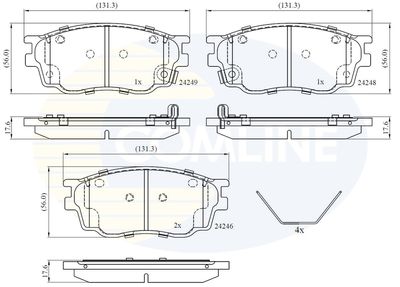 CBP3948 COMLINE Комплект тормозных колодок, дисковый тормоз