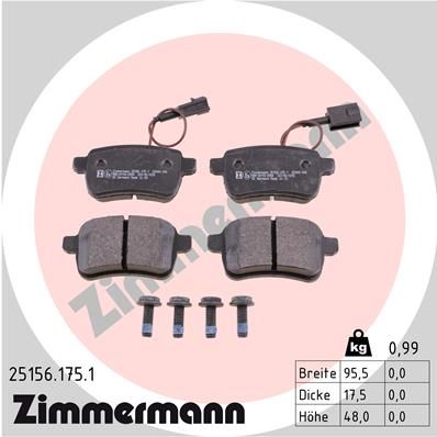 251561751 ZIMMERMANN Комплект тормозных колодок, дисковый тормоз