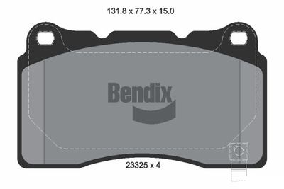 BPD1960 BENDIX Braking Комплект тормозных колодок, дисковый тормоз