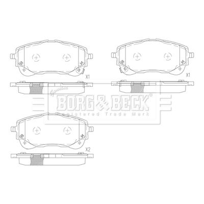 BBP2859 BORG & BECK Комплект тормозных колодок, дисковый тормоз