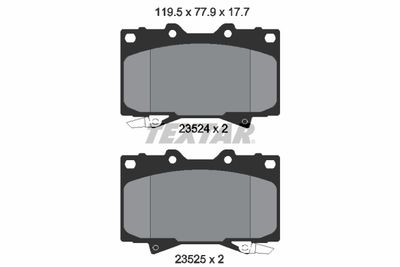 2352402 TEXTAR Комплект тормозных колодок, дисковый тормоз