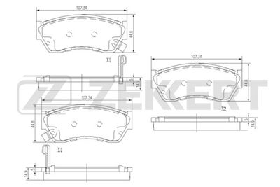 BS2431 ZEKKERT Комплект тормозных колодок, дисковый тормоз