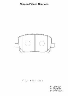 T360A09 NPS Комплект тормозных колодок, дисковый тормоз