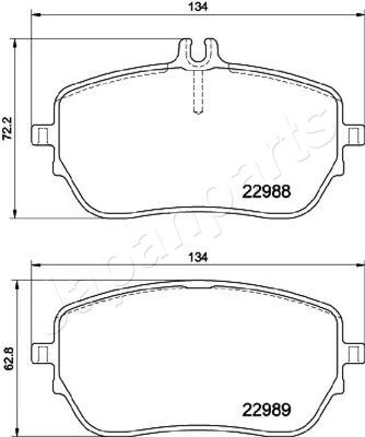 PA0549AF JAPANPARTS Комплект тормозных колодок, дисковый тормоз