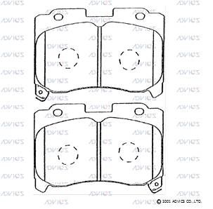 A1N028 ADVICS Комплект тормозных колодок, дисковый тормоз