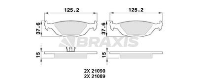 AA0344 BRAXIS Комплект тормозных колодок, дисковый тормоз