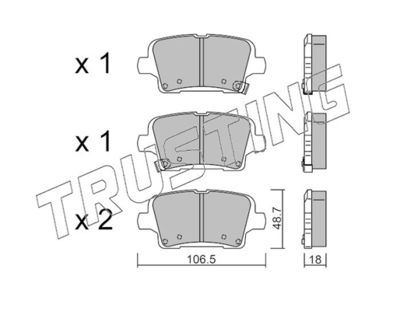 11810 TRUSTING Комплект тормозных колодок, дисковый тормоз