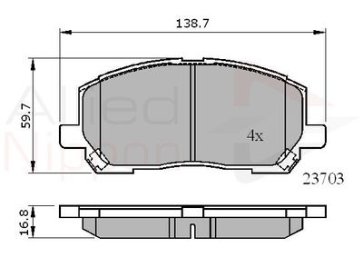 ADB31507 COMLINE Комплект тормозных колодок, дисковый тормоз